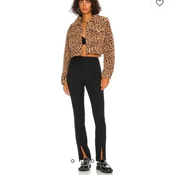 New with Tags Revolve More To Come Jenny Slit Front Pants Black Size Large - Picture 9 of 9